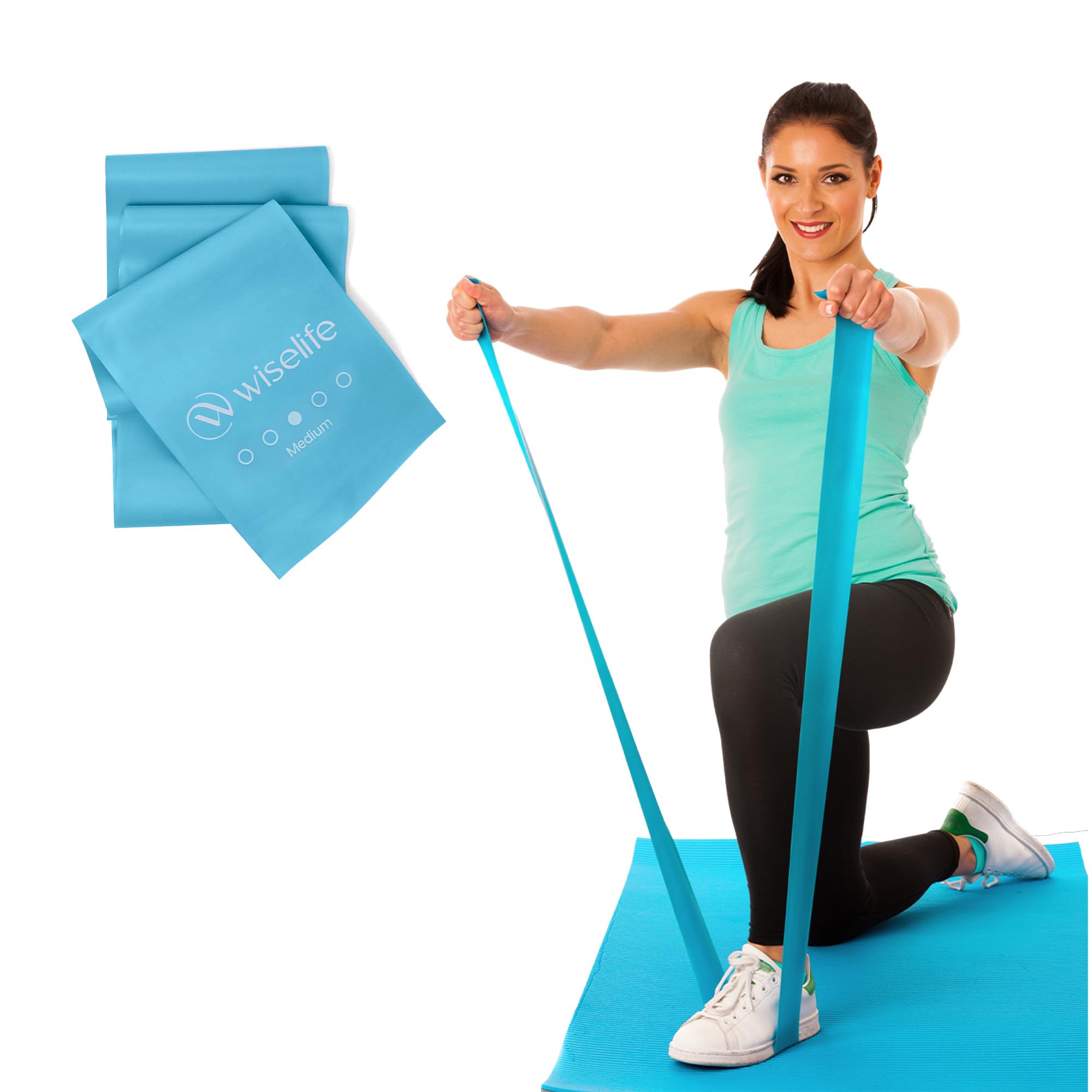 Wiselife Professional Latex Thera Band – 48×4 in Medium Resistance Band (100% Natural Latex)