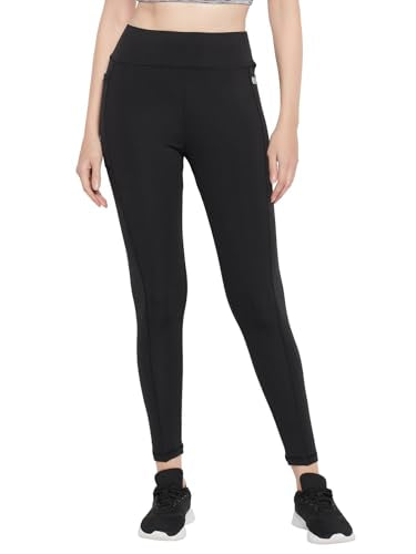 Clovia High-Rise Activewear Tights – Ankle-Length, Polyester-Spandex for Flexibility & Mobility