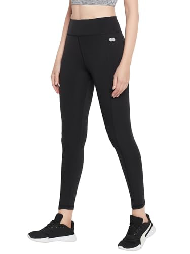 Clovia High-Rise Activewear Tights – Ankle-Length, Polyester-Spandex for Flexibility & Mobility