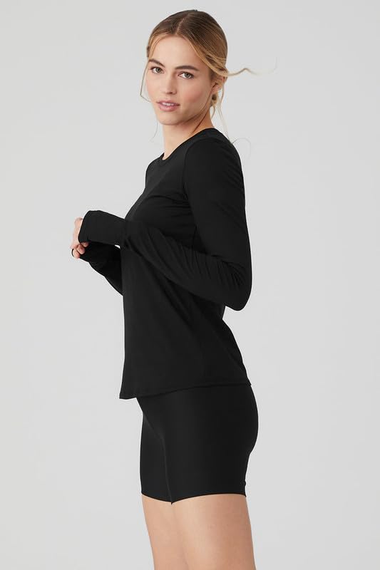 Ap'pulse Women’s Solid Slim Fit Cotton T-Shirt – Round Neck, Carbon Black