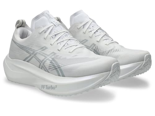 ASICS MEGABLAST Running Shoes – Unisex Neutral Trainers in White/Piedmont Grey with FF TURBO²™ Cushioning