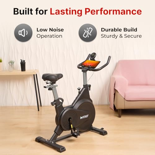 Fitkit by Cult FK7003 Spin Bike – 8 kg Flywheel, Adjustable Brake-Pad Resistance & LCD Monitor