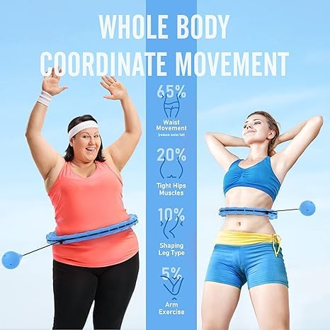 DPCR Infinity Smart Weighted Hoop – 24-Segment Adjustable Fitness & Waist-Trimming Hoop