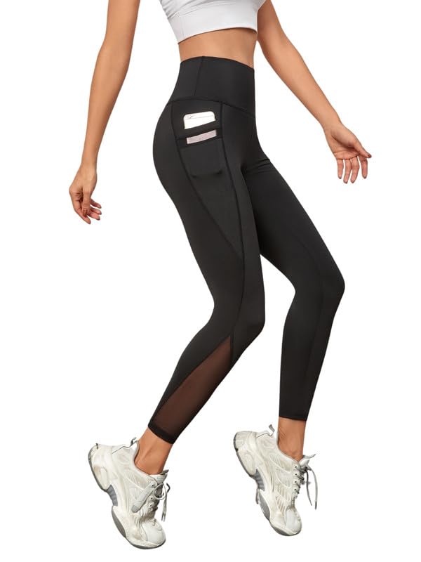BLINKIN High-Waist Stretchable Gym Leggings – Black, Teen & Girls Activewear