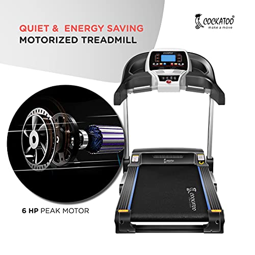 Cockatoo Smart-Run A6 Motorized Folding Treadmill – 6 HP Peak, Auto-Incline, Bluetooth & MP3