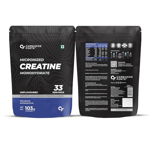 Carbamide Forte Micronized Creatine Monohydrate – Pure, Unflavoured 100 g / 33 Servings Strength & Recovery Booster
