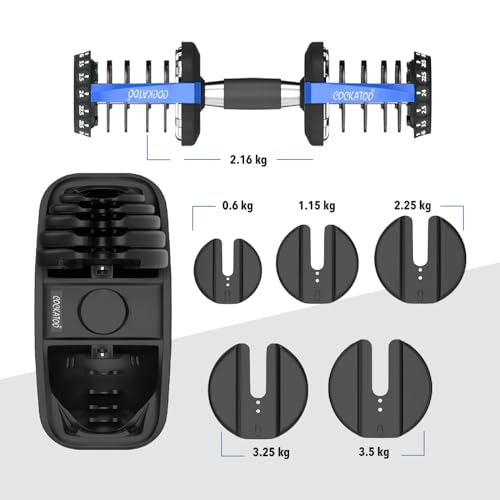 Cockatoo ADB-01 Adjustable Dumbbell Set – 2.5 kg to 24 kg, 15-in-1, One-Second Dial Adjust