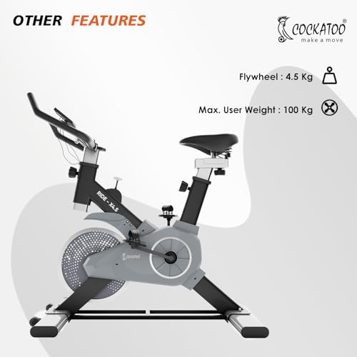 Cockatoo Ride-X Spin Bike – 4.5 kg Fully Enclosed Flywheel with Adjustable Resistance