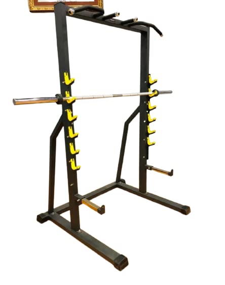 Body Maxx Heavy-Duty Squat Rack – Steel Frame, Safety Spotters & Integrated Pull-up Bar