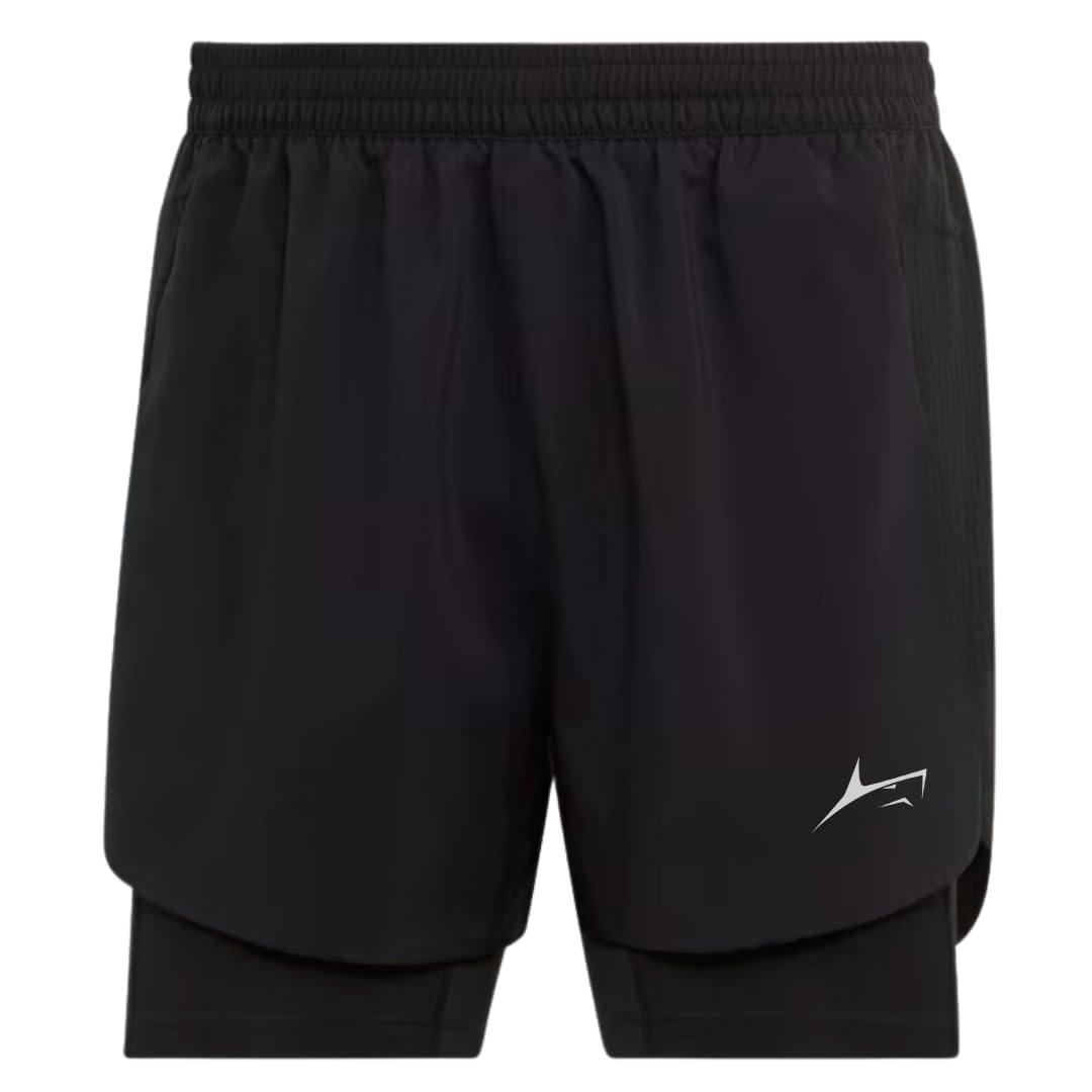 PROSHARX Men's 2-in-1 Active Dual Shorts with Inner Tights Layer – Black