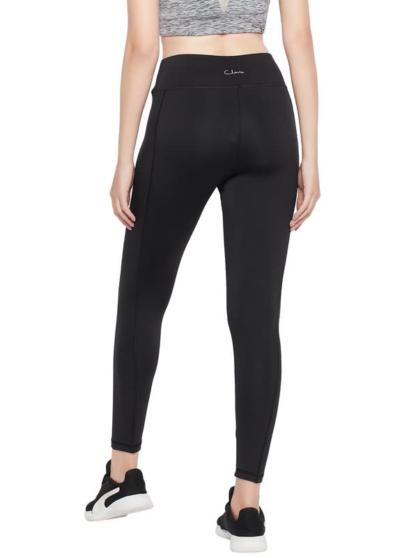 Clovia High-Rise Activewear Tights – Ankle-Length, Polyester-Spandex for Flexibility & Mobility