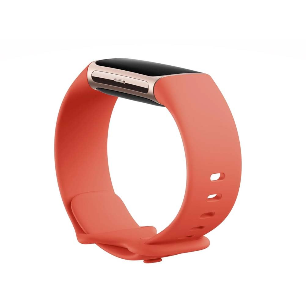 Fitbit Charge 6 Fitness Tracker – Coral / Champagne Gold Aluminum, Built-in GPS & Google Apps