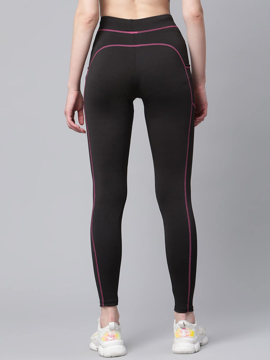 BLINKIN Women's Stretchable See-Through Workout Leggings – High-Waist, Black