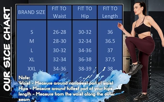 Imperative High-Waist Stretchable Gym Leggings – Crossover Belt, Women & Girls Activewear