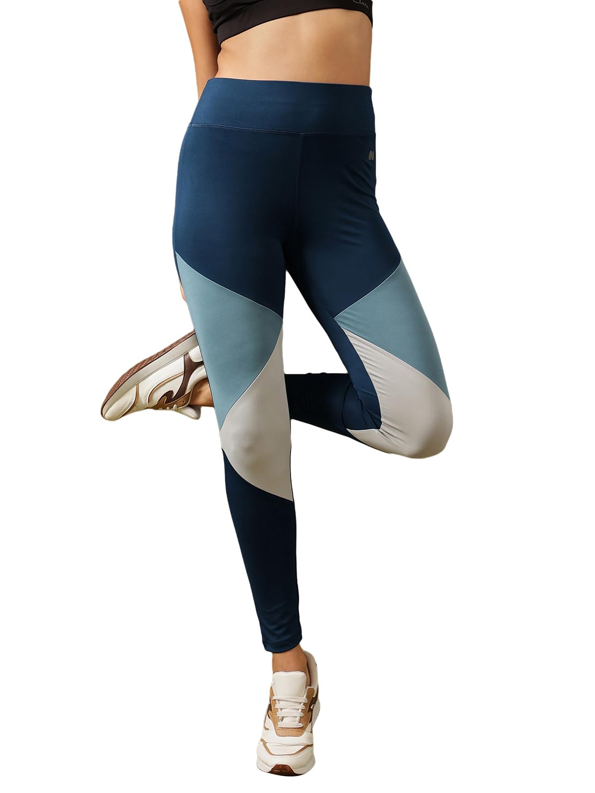 Clovia Mid-Rise Stretch Activewear Leggings – Teal (XXL)