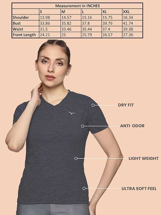 Coppersmith Sports Dryfit Gym T-shirt for Women – Stylish Fitness Tee Set