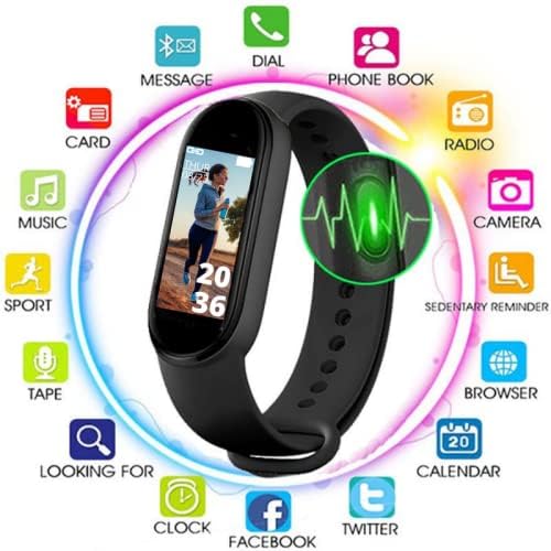 TRIDEO M7 Smart Band – 1.1″ Full-Touch Display, Heart-Rate & Blood Pressure, IPX7 Waterproof