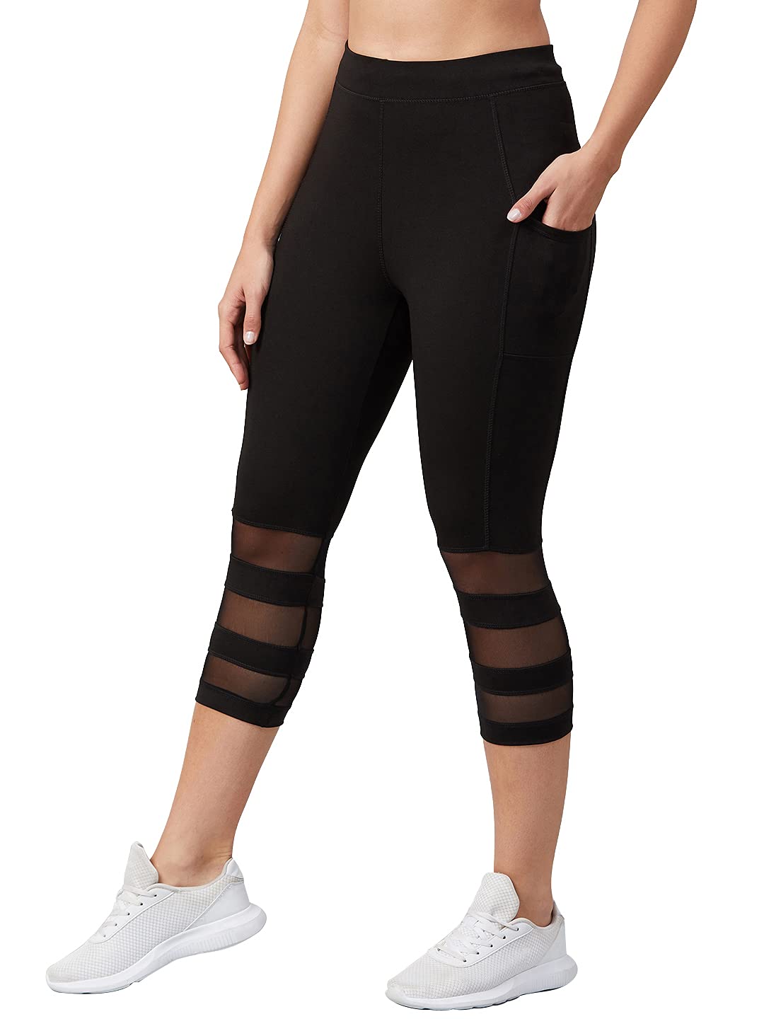 BLINKIN High-Waist Sports Leggings – 4-Way Stretch, Mesh Inserts & Deep Side Pockets