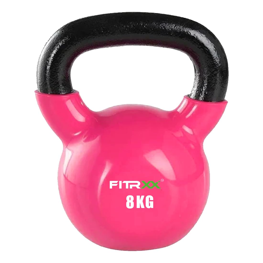 FITRXX Coated Solid Kettlebell – 8 Kilograms, Pink – Durable Weight for Strength Training