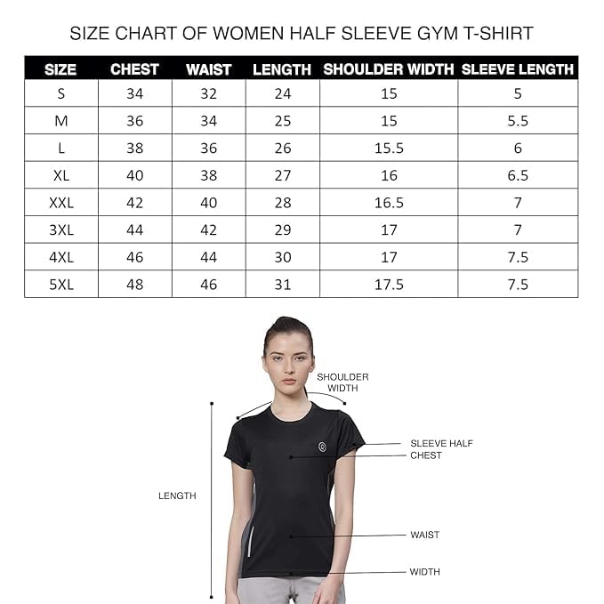 Chkokko Women's Selfpurple Active Sportswear Quick Dry Gym T-Shirt – Half Sleeve, Regular Fit
