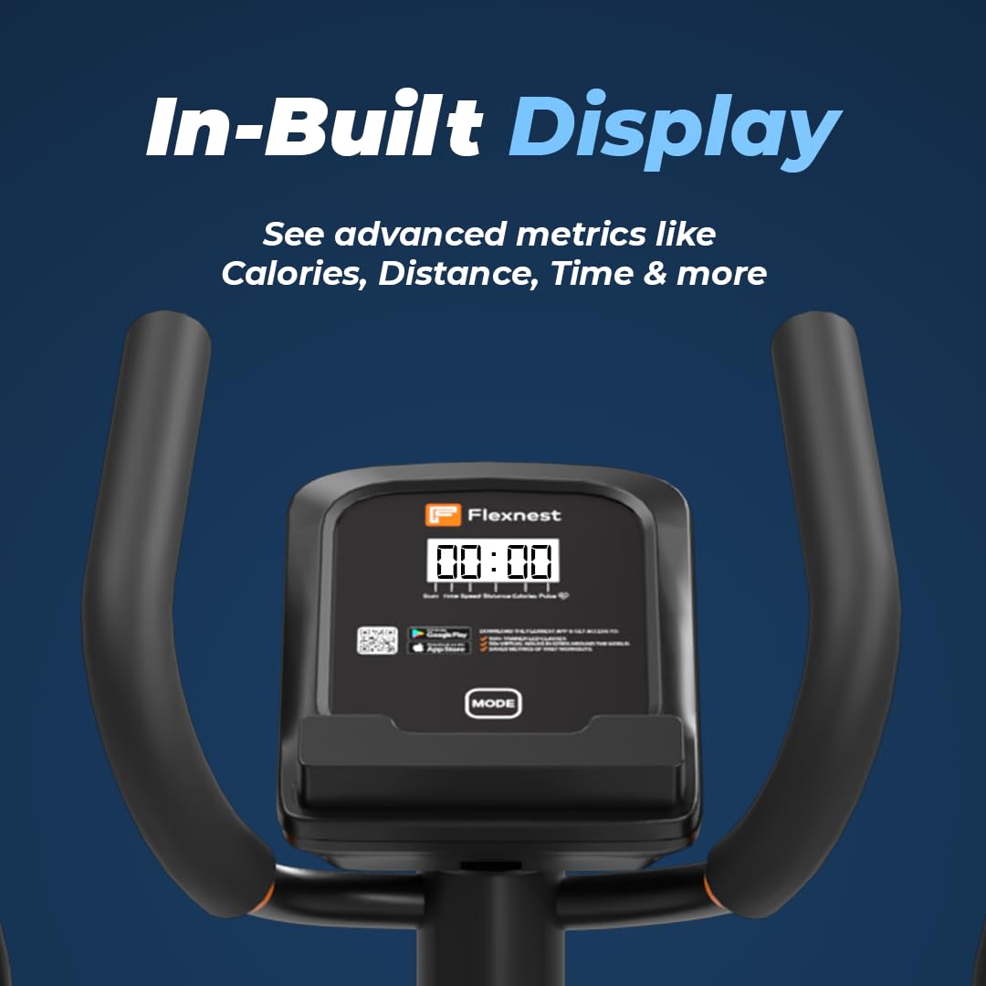 Flexnest Flextrainer EZ Bluetooth Elliptical – 8-Level Magnetic Resistance, 120 kg Capacity, App-Controlled Rides