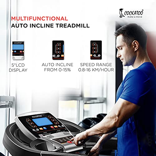 Cockatoo Smart-Run A6 Motorized Folding Treadmill – 6 HP Peak, Auto-Incline, Bluetooth & MP3