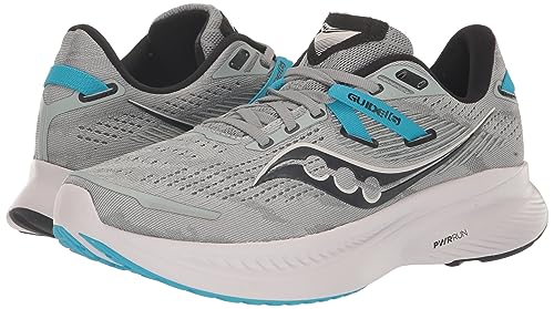 Saucony Guide 17 Running Shoes – Men's Stability Sneakers in Concrete/VIZIBLUE for Daily Training & Long Runs