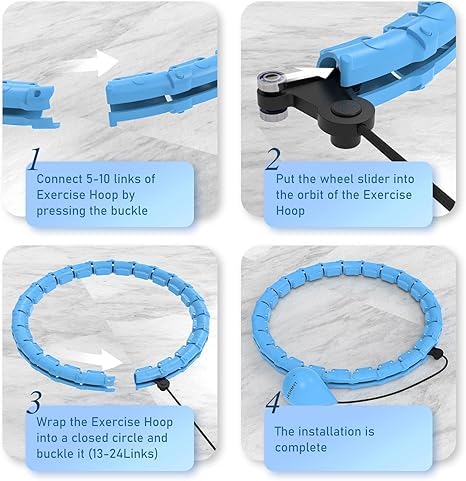 DPCR Infinity Smart Weighted Hoop – 24-Segment Adjustable Fitness & Waist-Trimming Hoop