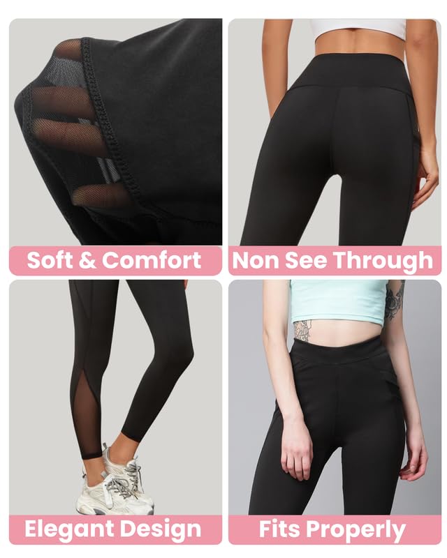 BLINKIN High-Waist Stretchable Gym Leggings – Black, Teen & Girls Activewear