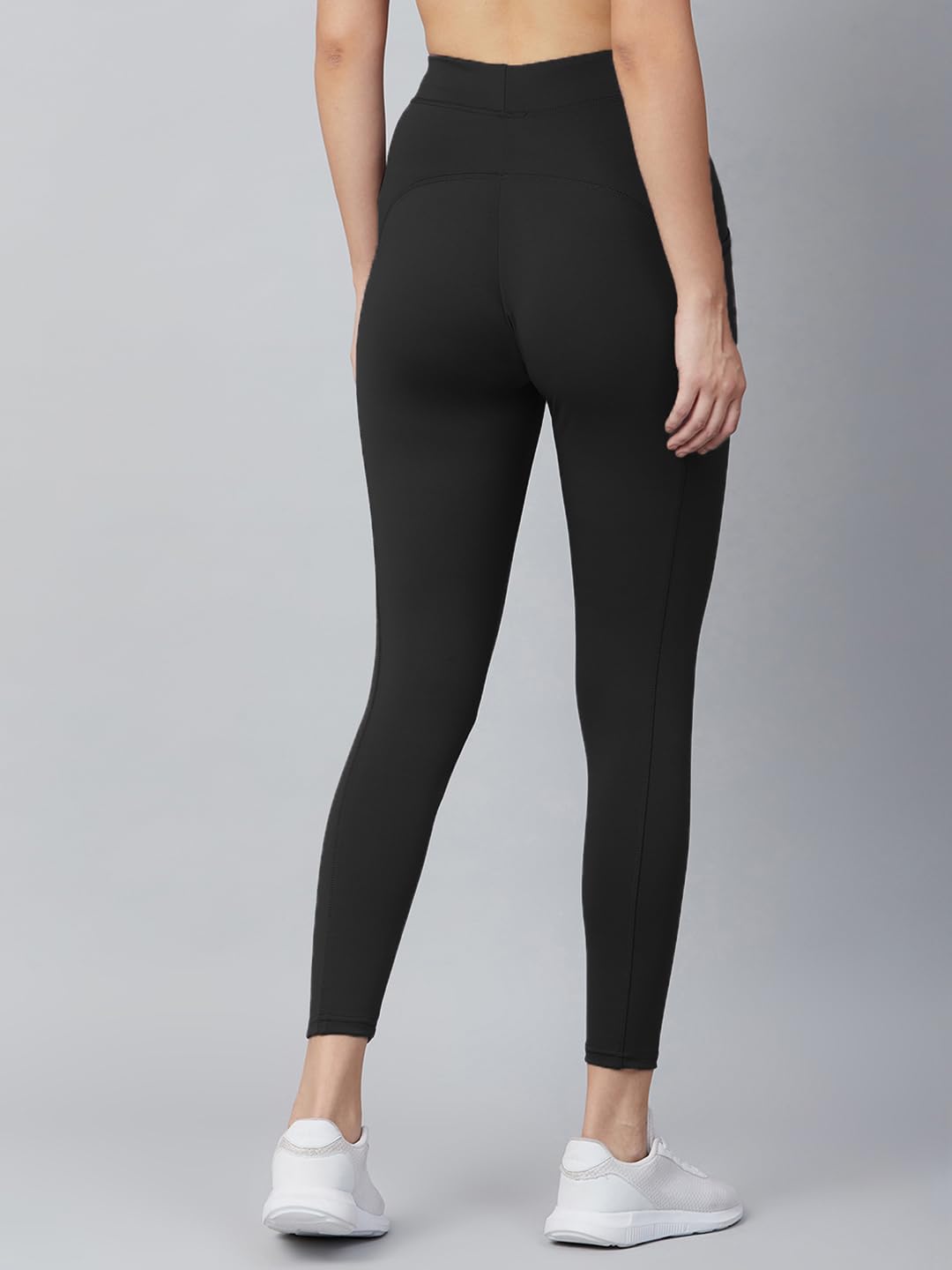 BLINKIN High-Waist Gym Leggings – Black with Mesh Side Panels & Phone Pockets
