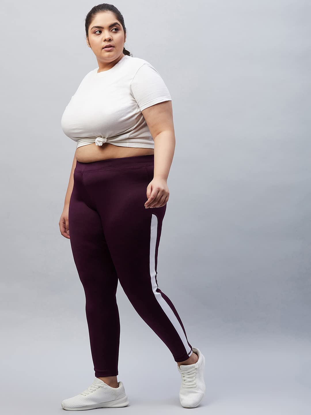 BLINKIN Side-Striped Yoga & Gym Leggings – 4-Way Stretch, Figure-Flattering Fit