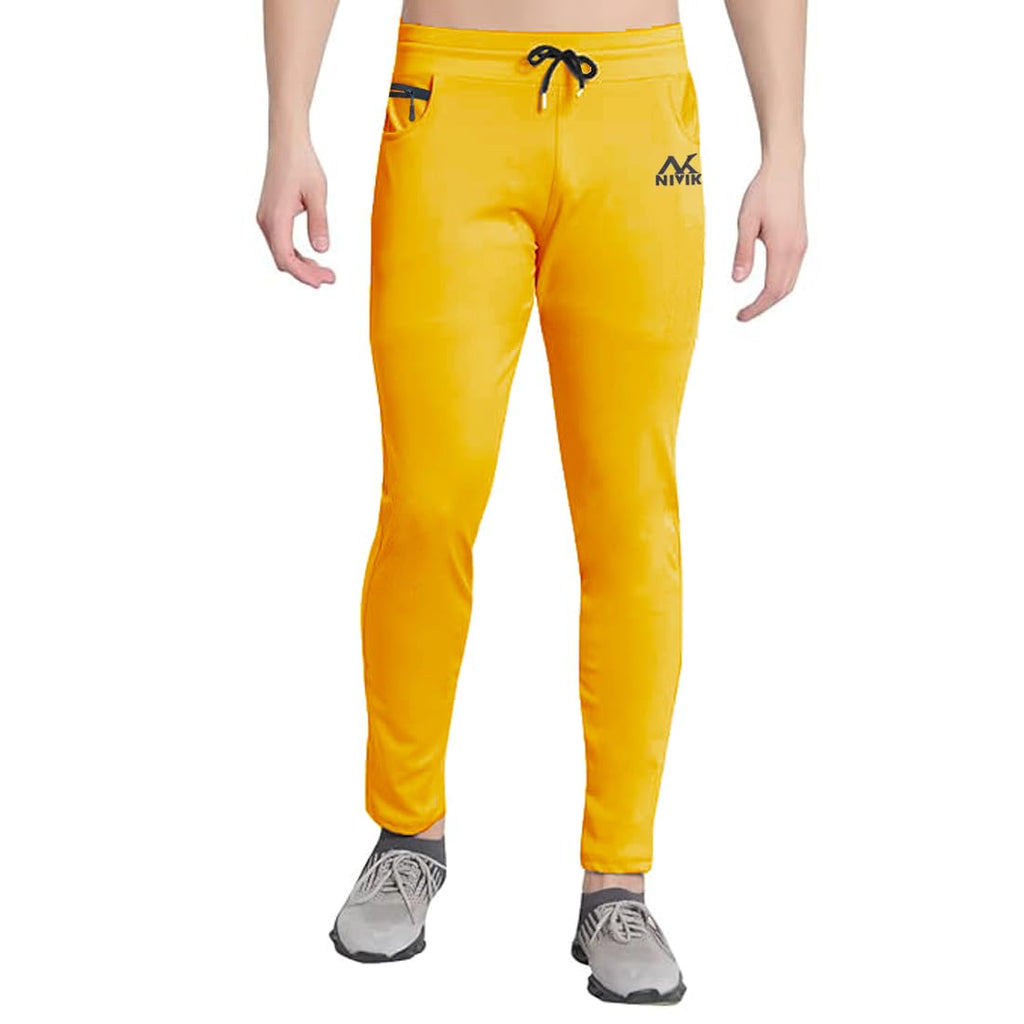 Regular Polyester Trackpant – Mustard Yellow, Slim Fit