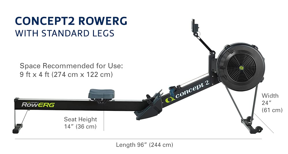 Concept2 RowErg Indoor Rower – PM5 Monitor, 14″ Seat, Air Resistance & Easy Storage