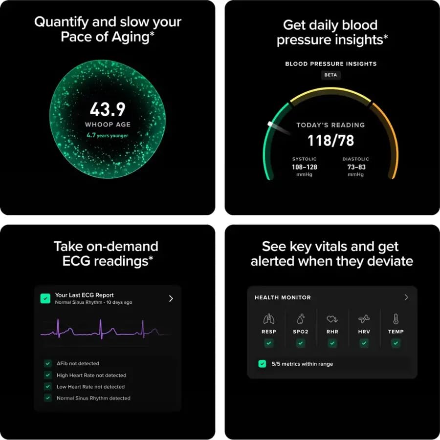 WHOOP MG + 12-Month Life Membership – Medical-Grade Health Tracker with ECG & Blood Pressure Insights
