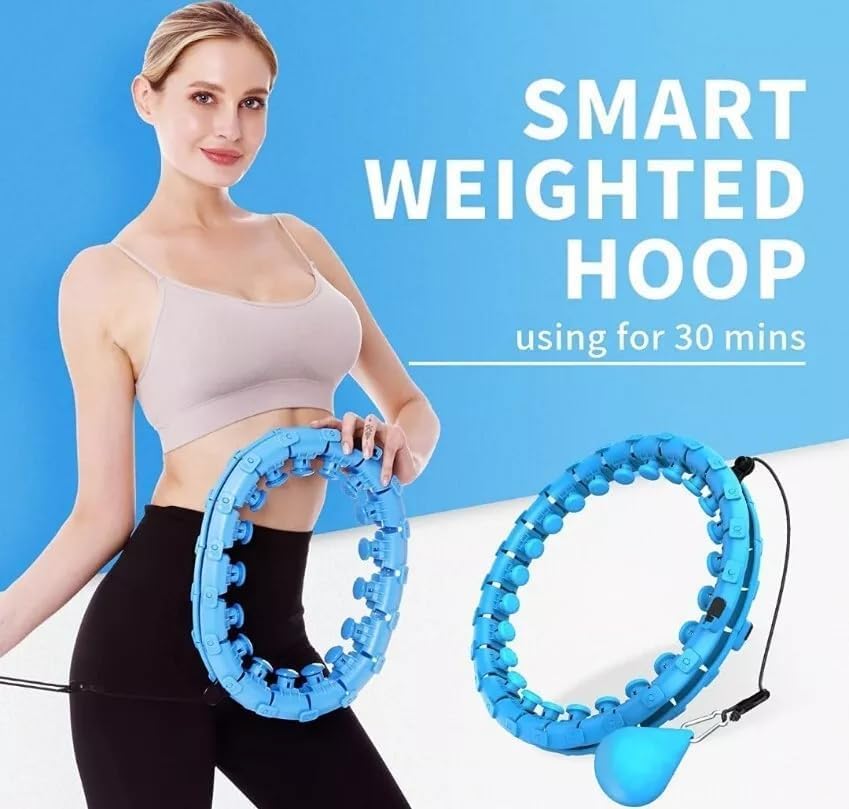 BHUMLO Smart Infinity Weighted Hula Hoop for Adults – Adjustable Waist Fitness Hoop