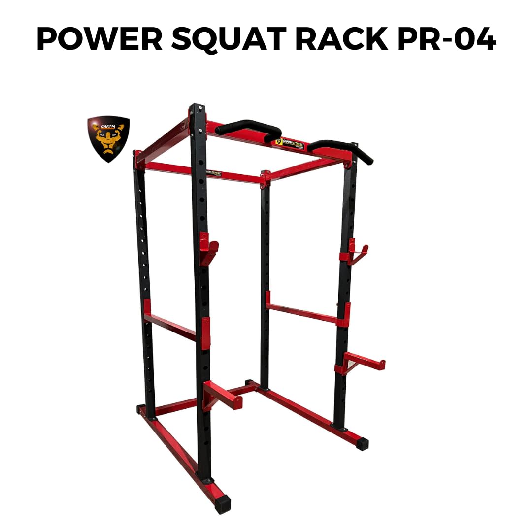 Gamma Fitness PR-04 Power Squat Rack & Adjustable Bench Combo – 800 kg Safety Load, 2.5″ Steel Frame, Laser-Cut Build