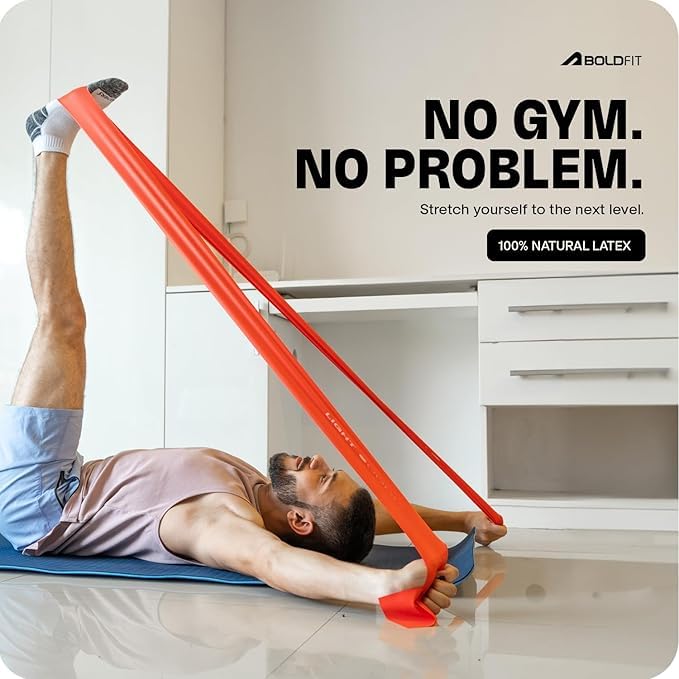 Boldfit Resistance Theraband / Stretch Band – Lightweight 1.8 kg, Natural Latex, Compact & Travel-Friendly