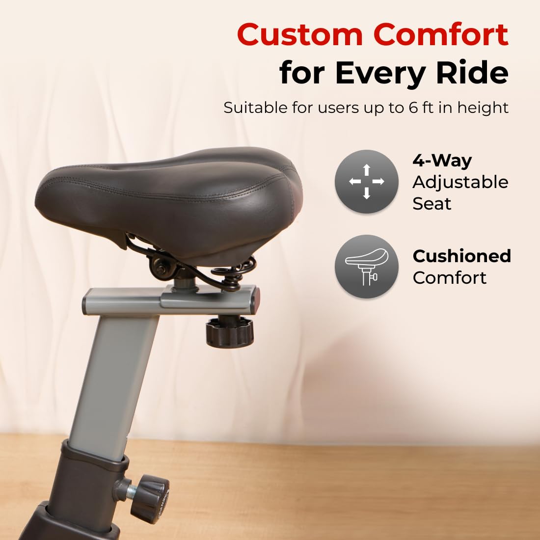 Fitkit by Cult FK7003 Spin Bike – 8 kg Flywheel, Adjustable Brake-Pad Resistance & LCD Monitor