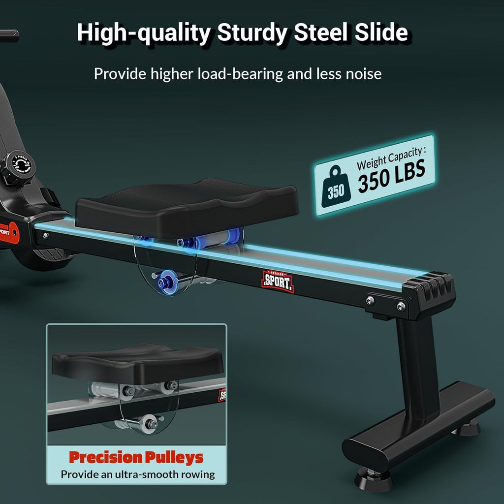 Kobo SmartRow DualGlide Magnetic Rower – 360° Rotating Handles, 8-Level Resistance, 120 kg Capacity
