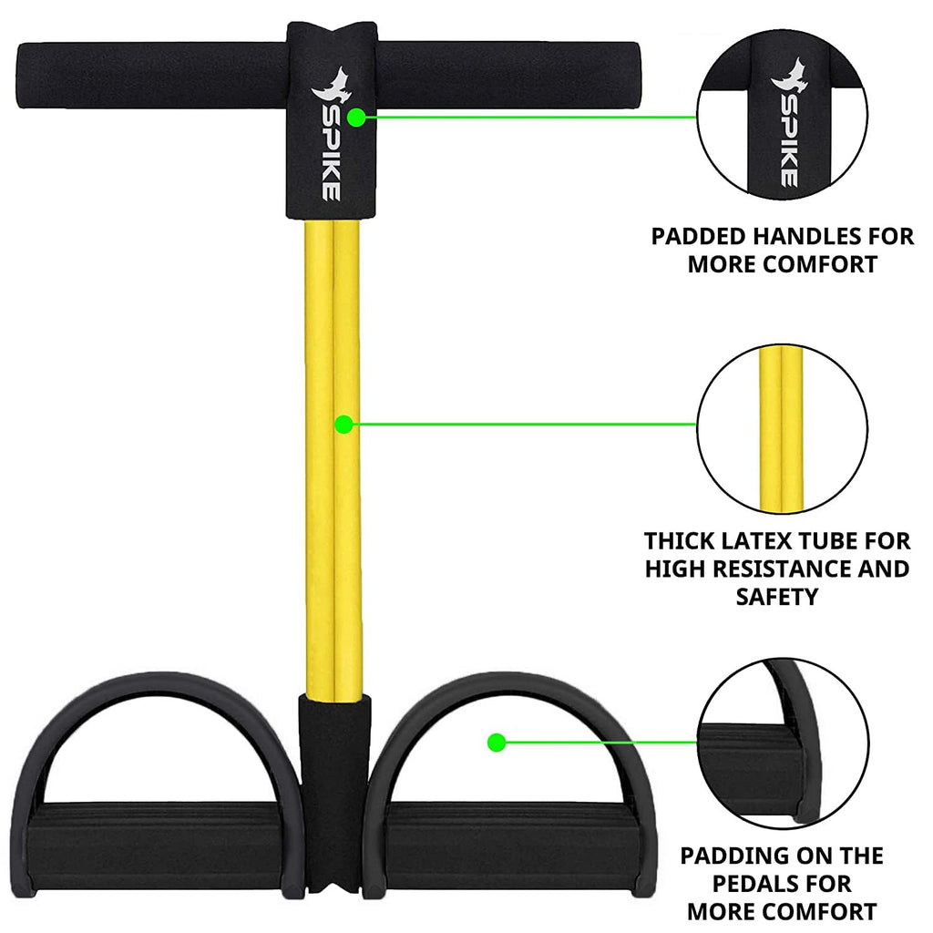 Spike Black Tummy Trimmer – Latex Pull Rope & Foot Pedal Body Sculpting Device