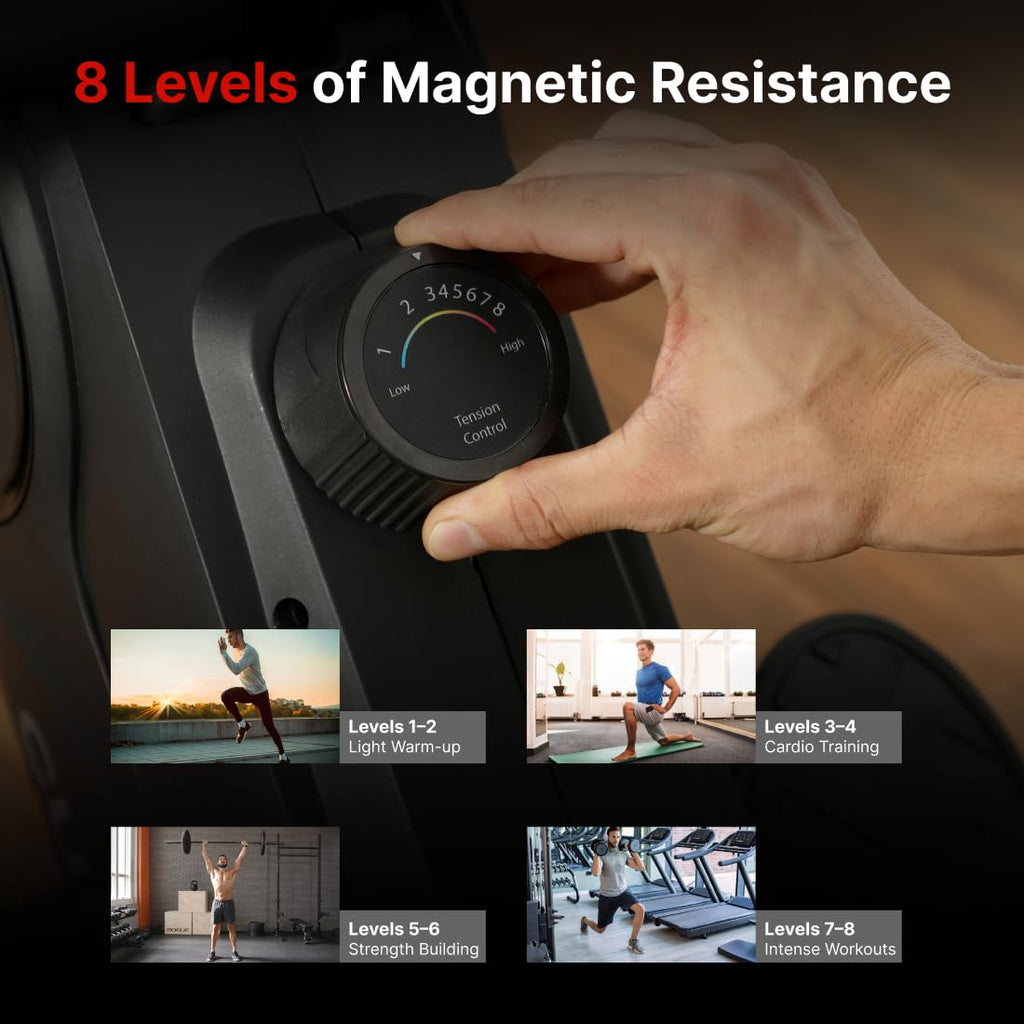 SmartRow DualGlide Full-Motion Magnetic Rower – 360° Rotating Handles, 8-Level Resistance, 120 kg Capacity