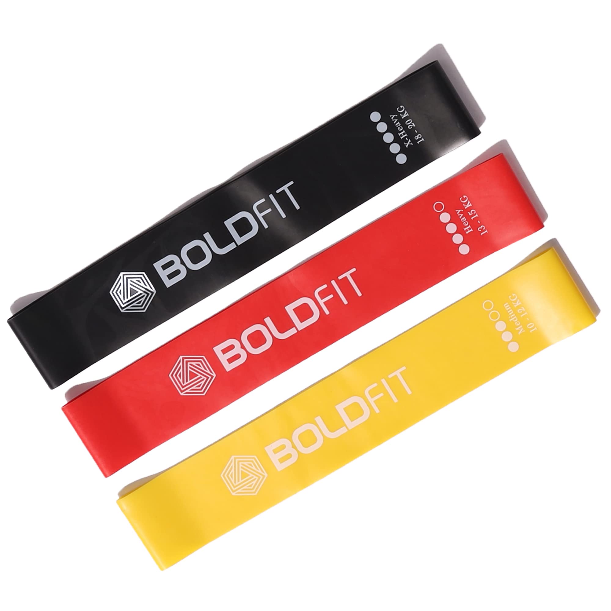 Boldfit Mini Loop Resistance Bands – Multicolor Heavy Set of 3 for Glute, Hip & Full-Body Training