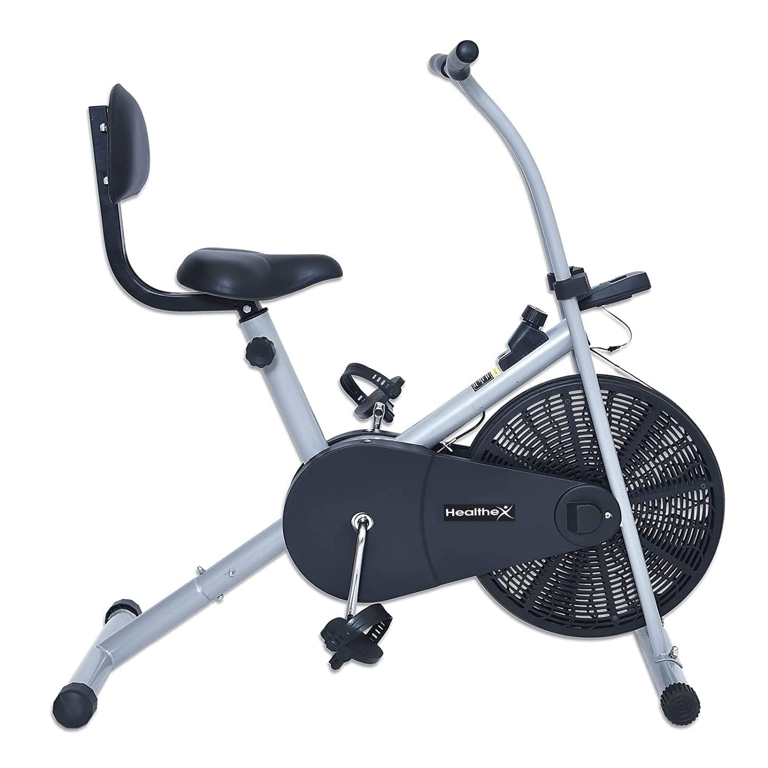Healthex Air Bike 1001BT – Adjustable Cushioned Seat & Steel Frame with LCD Tracker