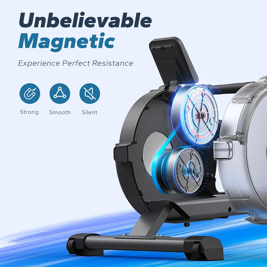 Flexnest Flexrower Smart Rower – Bluetooth Magnetic Rower, Wooden Finish, Trainer-Led Workouts