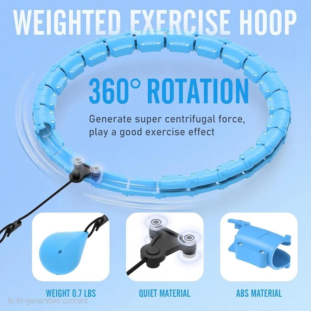 DPCR Infinity Smart Weighted Hoop – 24-Segment Adjustable Fitness & Waist-Trimming Hoop