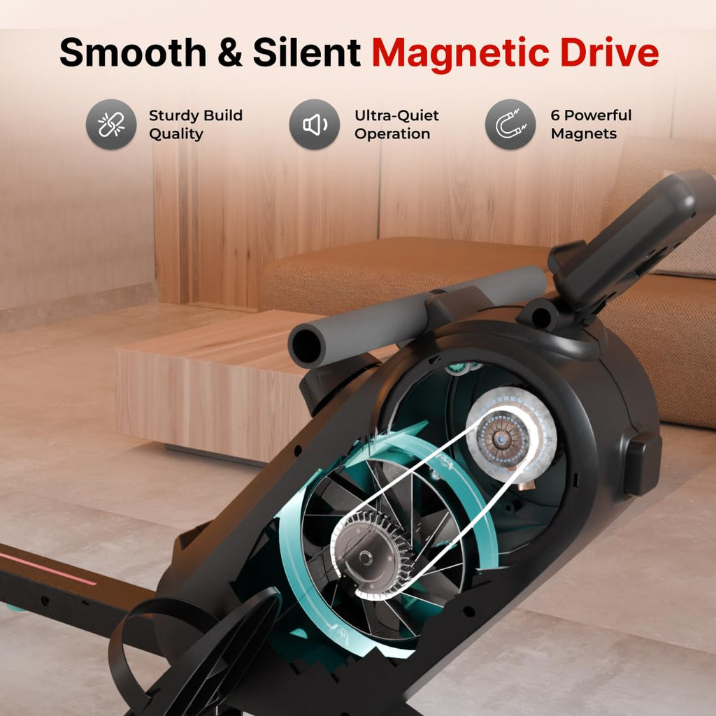 SmartRow AeroGlide Magnetic Rower – 8-Level Adjustable, 120 kg Capacity, Compact & Quiet