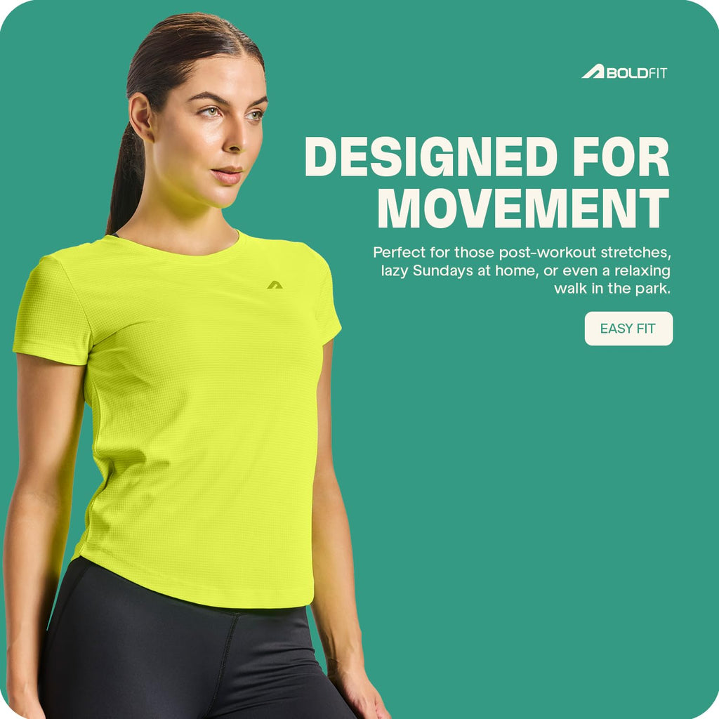 Boldfit Women’s Quick-Dry Active T-Shirt – Lightweight, Breathable Gym & Running Tee