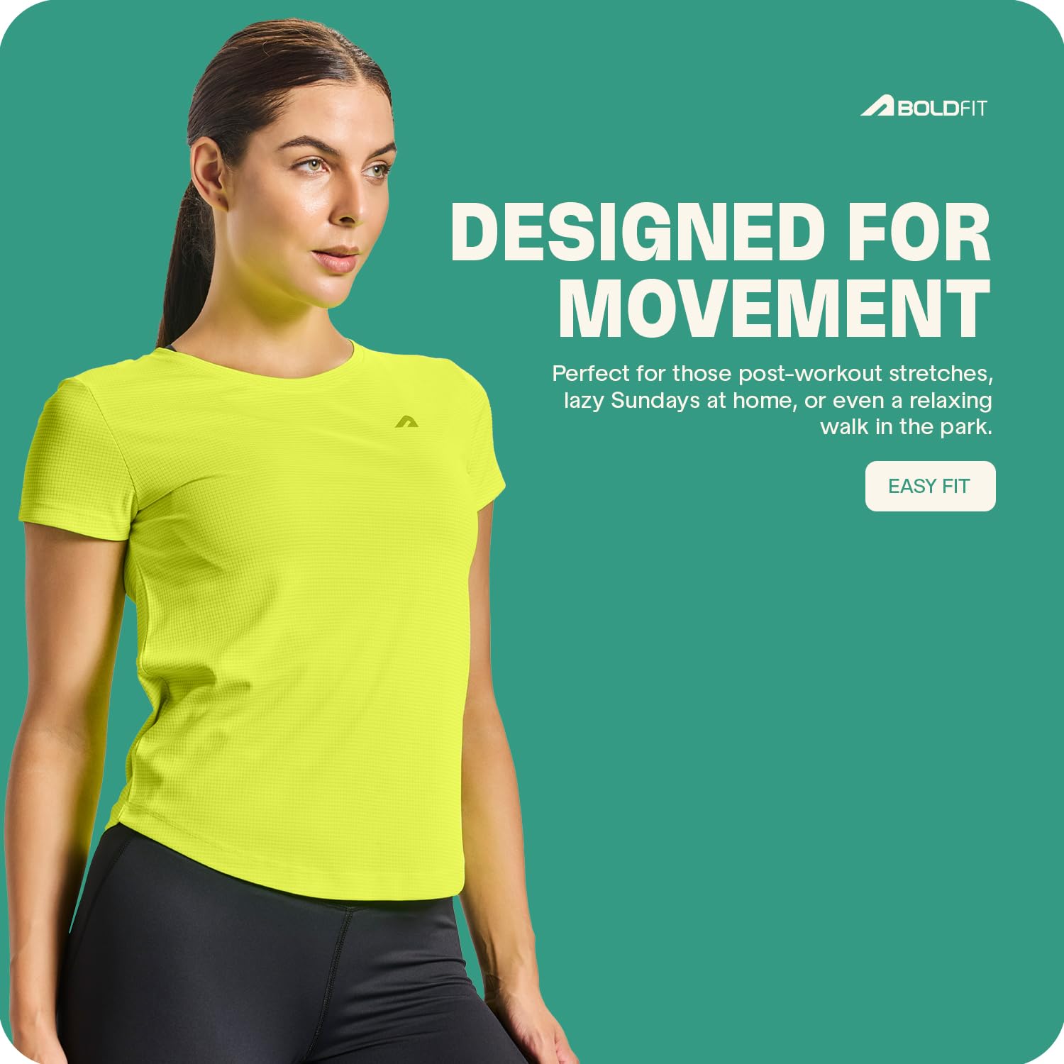 Boldfit Women’s Quick-Dry Active T-Shirt – Lightweight, Breathable Gym & Running Tee