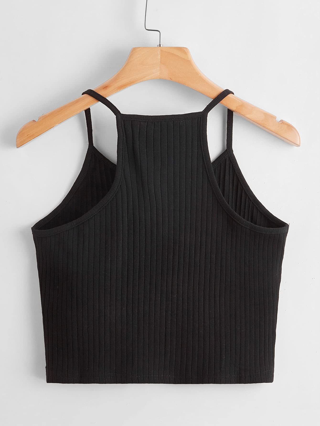 Aahwan Solid Black Racerback Ribbed Slim Fit Tank Top – Women's & Girls (Model 208, Size S)