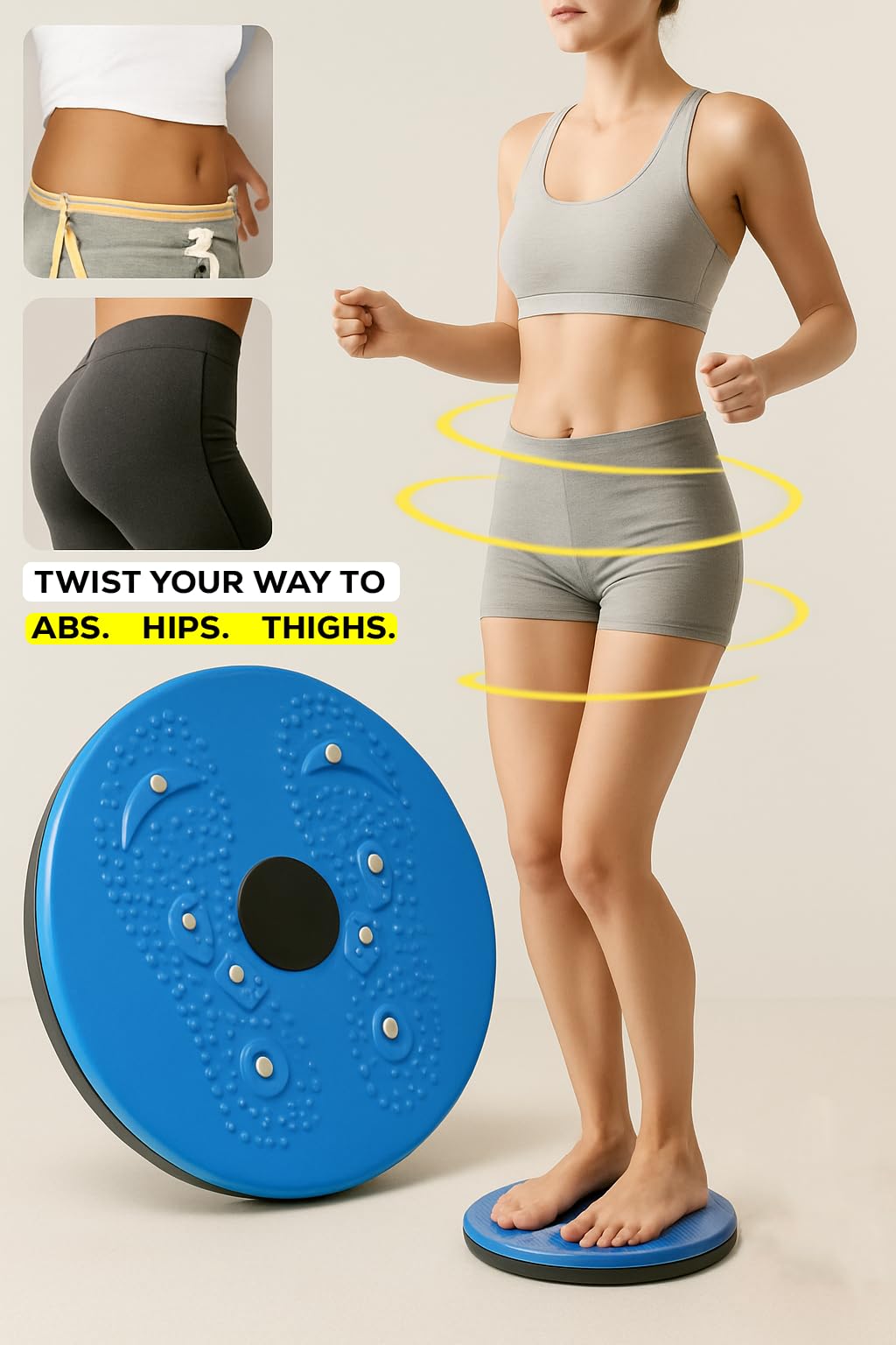 ALYV Acupressure Tummy Twister Waist Disc – Abdominal Exerciser for Belly Fat Reduction, Home Workout Equipment (Multicolor)